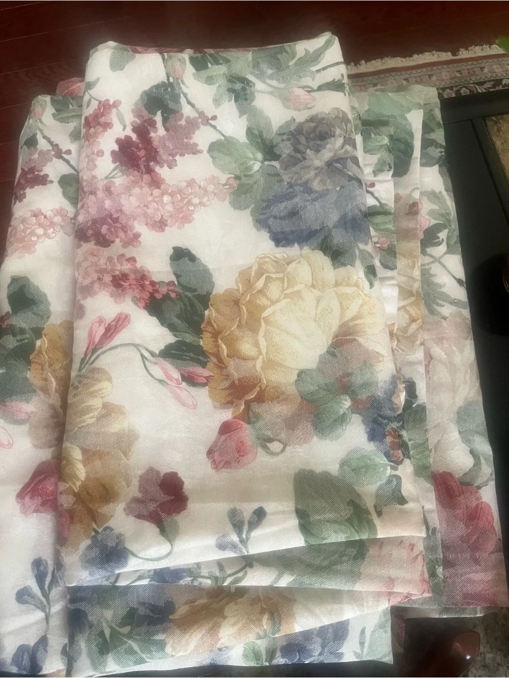 jcpenney Floral Panel Curtain in Pink, Yellow and Green